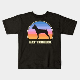 Rat Terrier Vintage Sunset Dog Kids T-Shirt